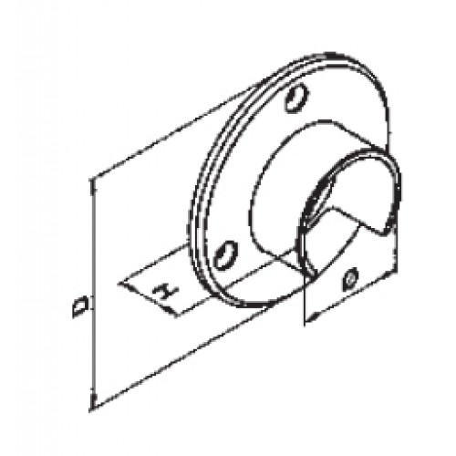 Slotted Tube Wall Rose for 48.3 x 1.5mm Handrail Grade 304